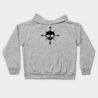 Skull Compass in black Kids Hoodie